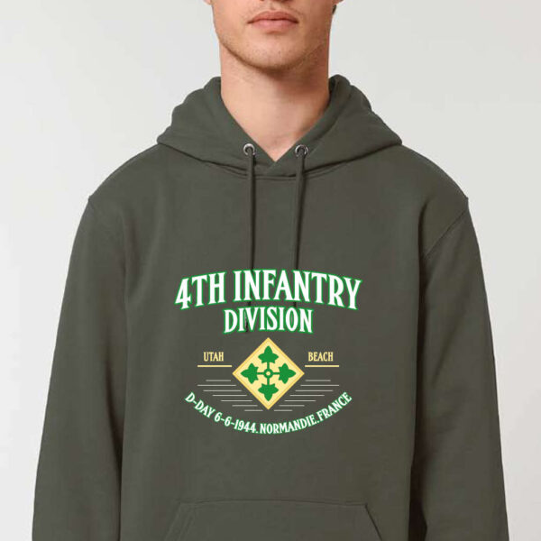 Sweat à capuche "4th infantry division" kaki