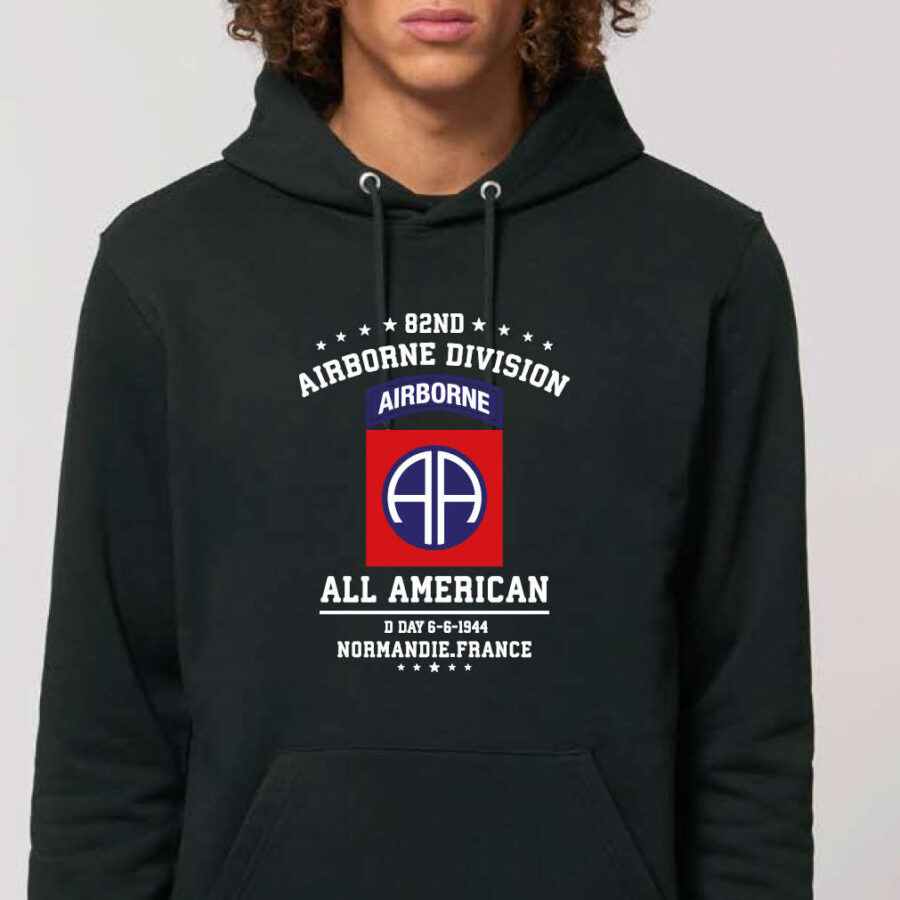 Sweat à capuche "82nd Airborne Division" noir