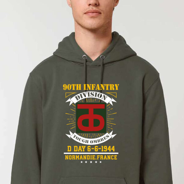 Sweat à capuche "90th infantry division" kaki