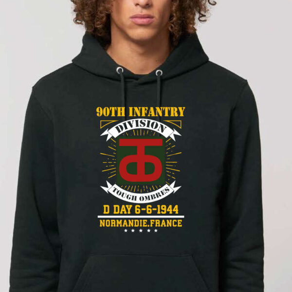 Sweat à capuche "90th infantry division" noir