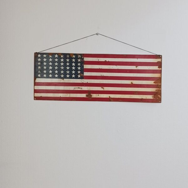 Panneau métal "DRAPEAU AMERICAIN" 48 Etoiles