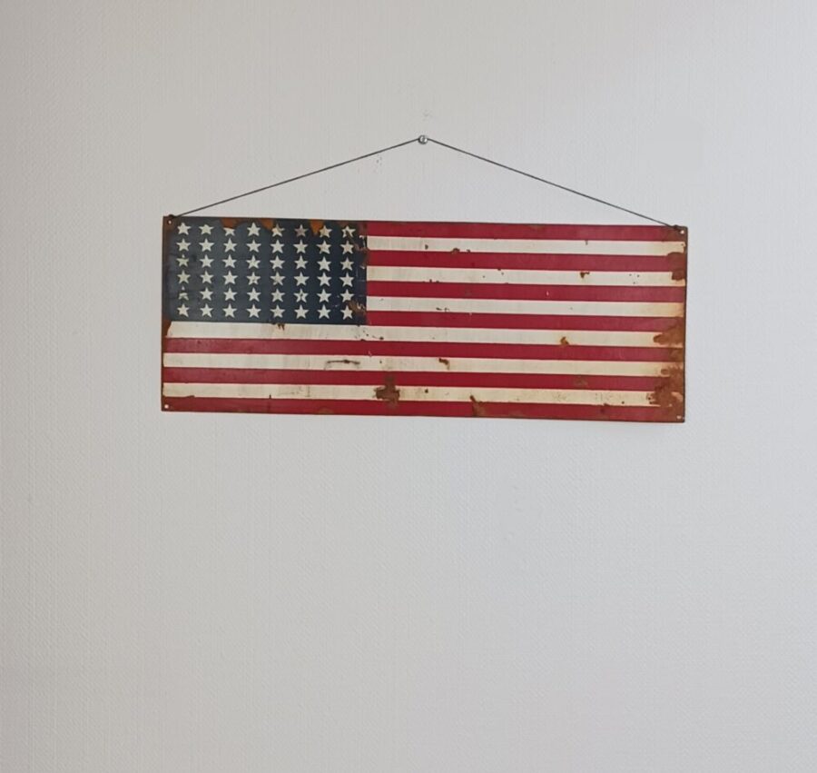 Panneau métal "DRAPEAU AMERICAIN" 48 Etoiles