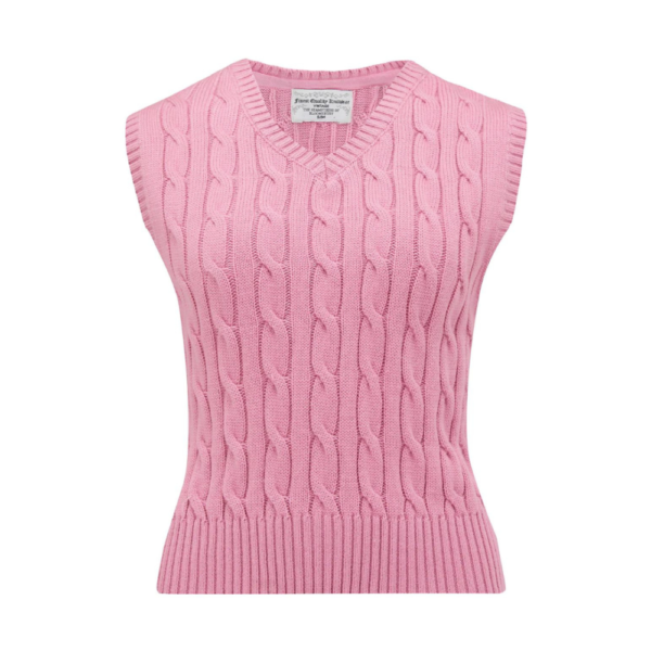 Pull sans manche rose