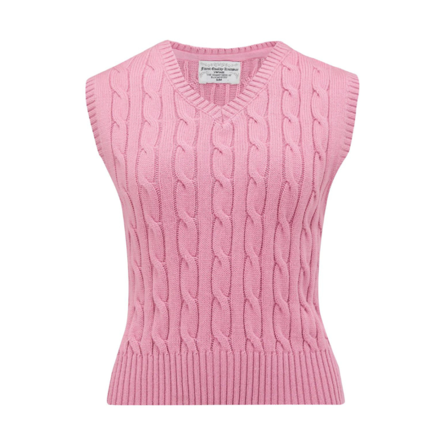 Pull sans manche rose
