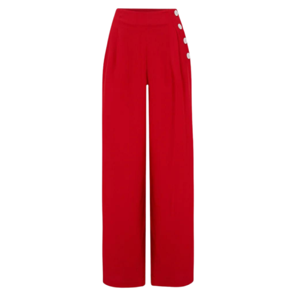Pantalon "AUDREY" crêpe de chine - rouge