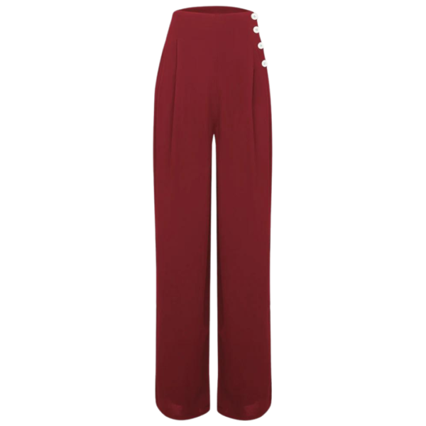 Pantalon "AUDREY" crêpe de chine - bordeau