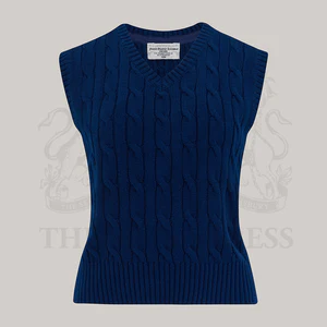 Pull sans manche bleu navy