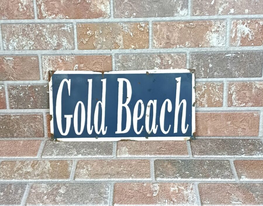 Panneau métal "GOLD BEACH"