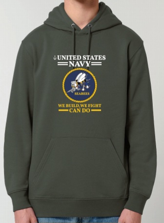 Sweat à capuche "SEABEES" kaki