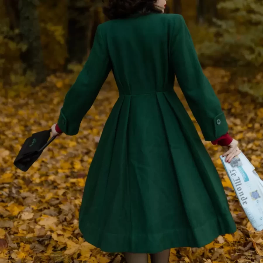 Manteau long "ELIZABETH" vert anglais – Image 4