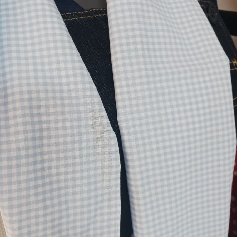 Foulard type "ROCHAMBELLES"  vichy bleu – Image 3