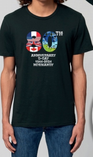T-shirt commémoratif 80ème anniversaire du D-Day Noir