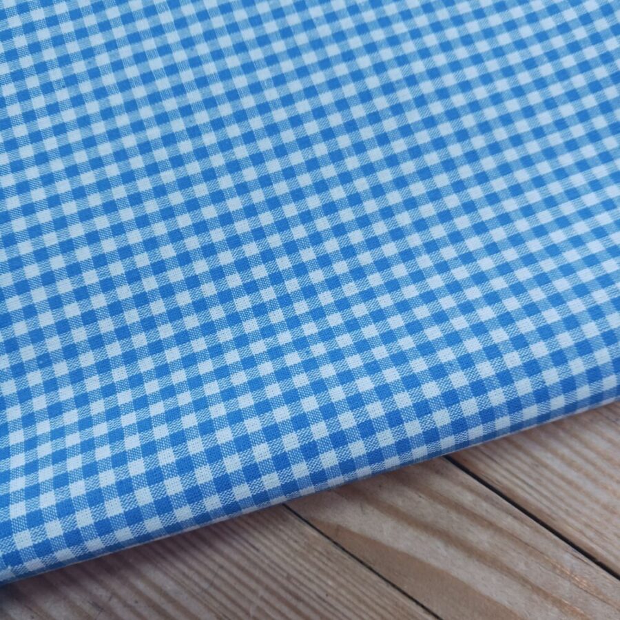 Foulard type "ROCHAMBELLES"  vichy bleu – Image 4