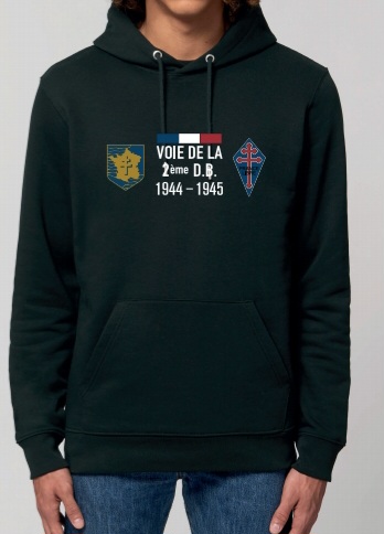 Sweat à capuche "Voie de la 2ème D.B." Noir