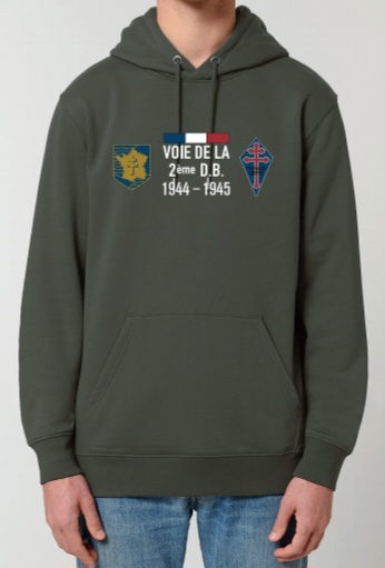 Sweat à capuche "Voie de la 2ème D.B." kaki