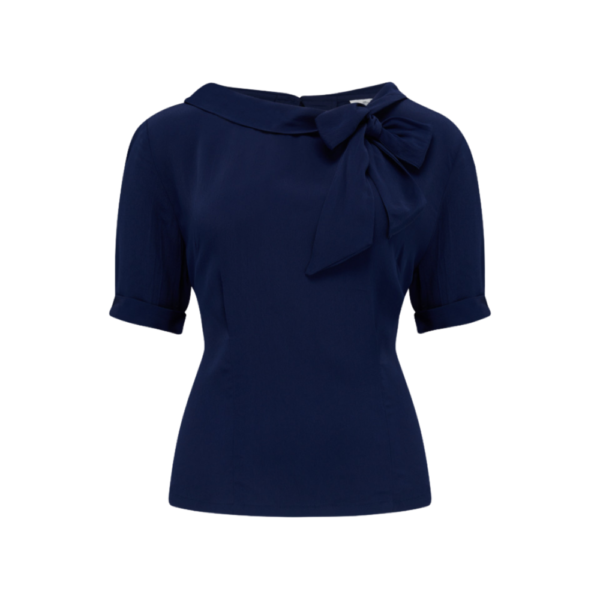 Chemisier manche courte  "CINDY"  bleu navy