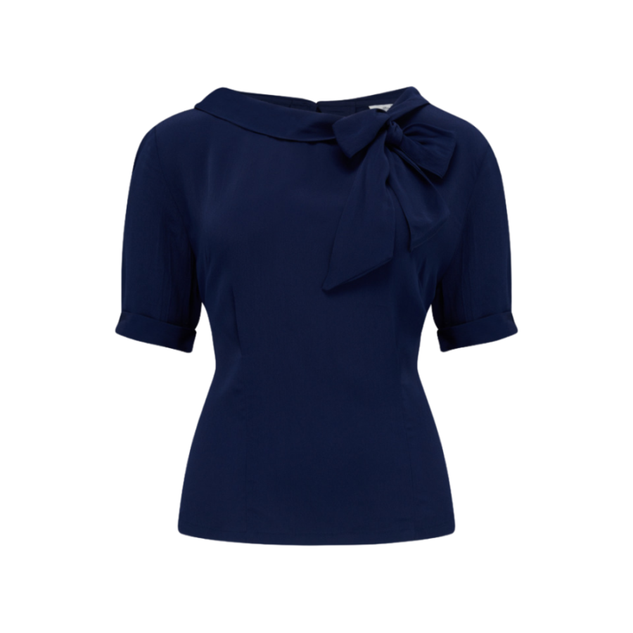 Chemisier manche courte  "CINDY"  bleu navy