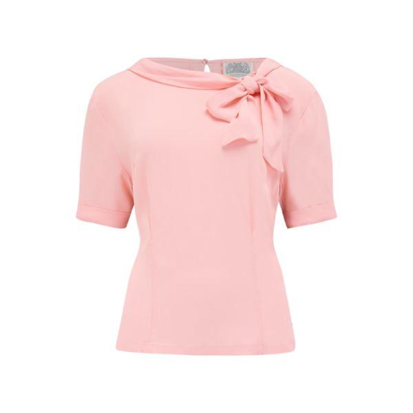 Chemisier manche courte  "CINDY"  rose poudre