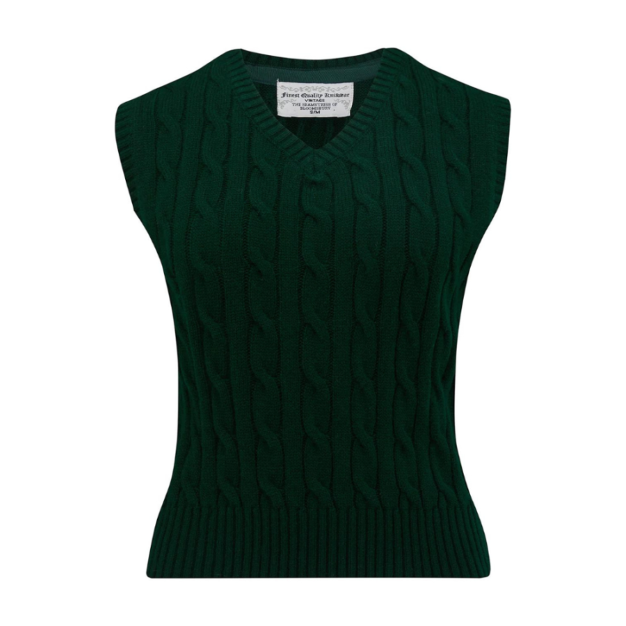 Pull sans manche vert