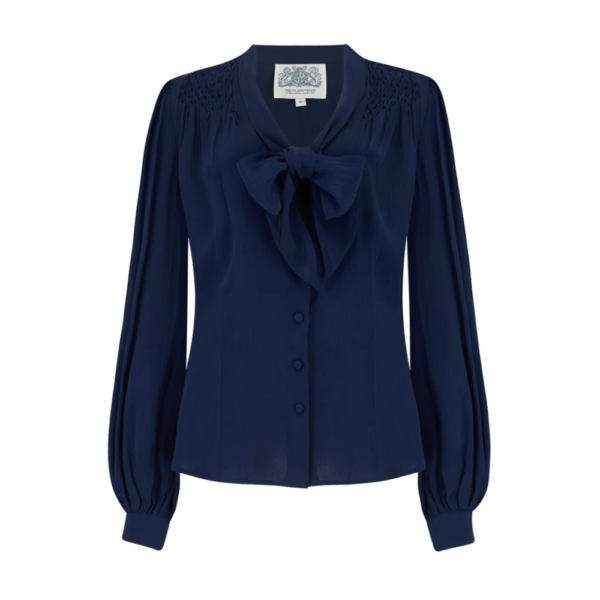 Chemisier manche longue  "EVA"  bleu navy