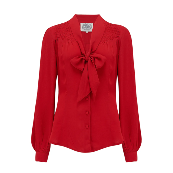 Chemisier manche longue  "EVA"  rouge
