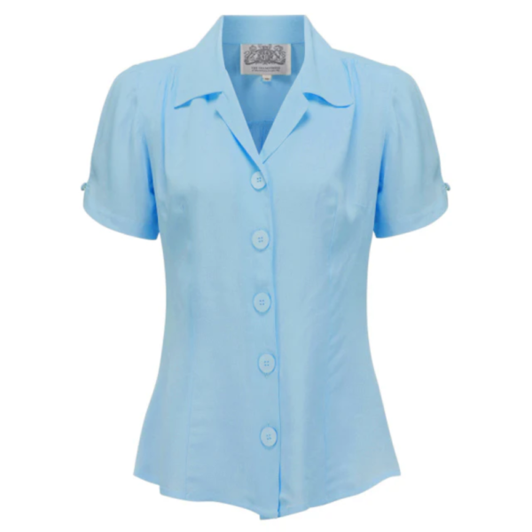 Chemisier manche courte  "GRACE"  bleu poudre