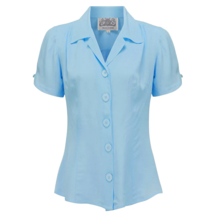 Chemisier manche courte  "GRACE"  bleu poudre