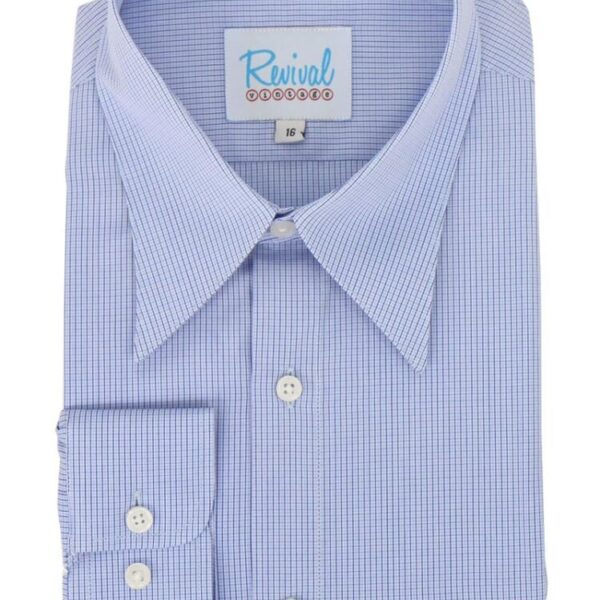 Chemise homme carreau fin bleu