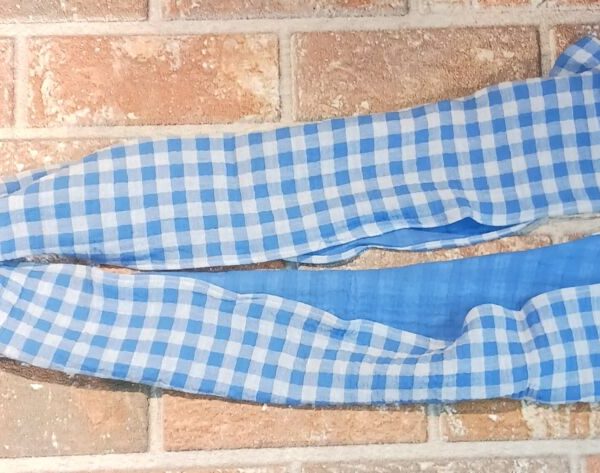 Foulard type "ROCHAMBELLES" vichy bleu - grand carreau