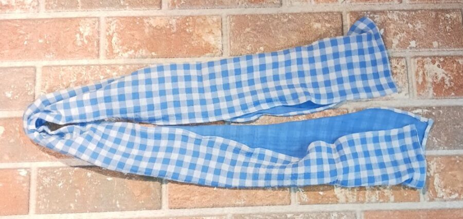Foulard type "ROCHAMBELLES" vichy bleu - grand carreau