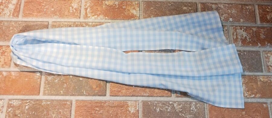 Foulard type "ROCHAMBELLES" vichy bleu - grand carreau – Image 3