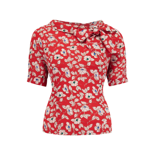 Chemisier manche courte  "CINDY"  Pansy print