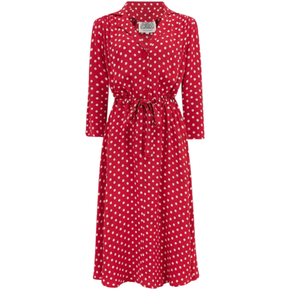 Robe MILLY rouge à pois crème