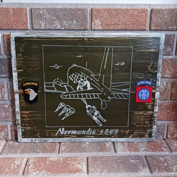 Panneau bois "NORMANDY 1944"
