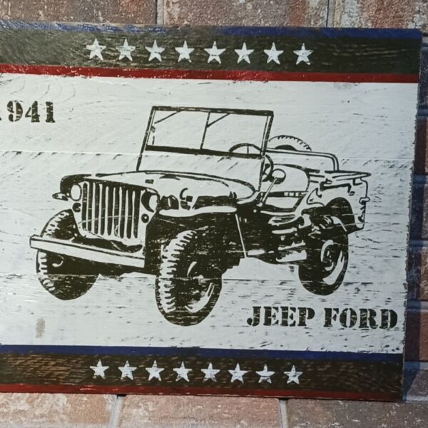 Panneau bois "JEEP FORD"