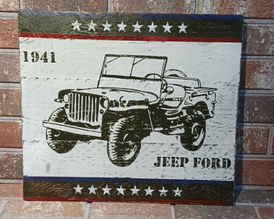 Panneau bois "JEEP FORD"