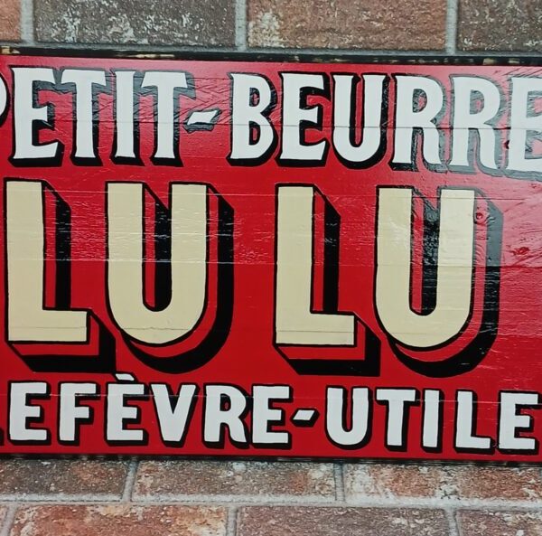 Panneau bois "PETIT BEURRE LU-LU"