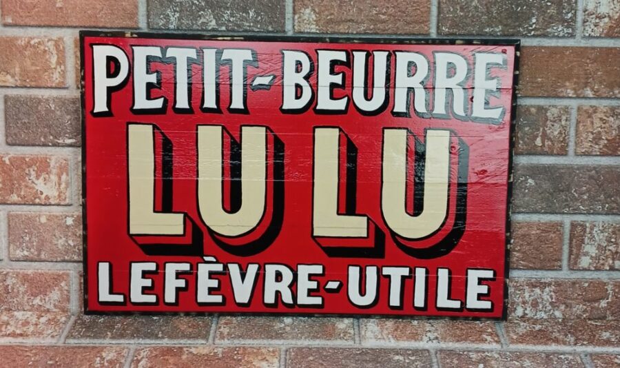 Panneau bois "PETIT BEURRE LU-LU"
