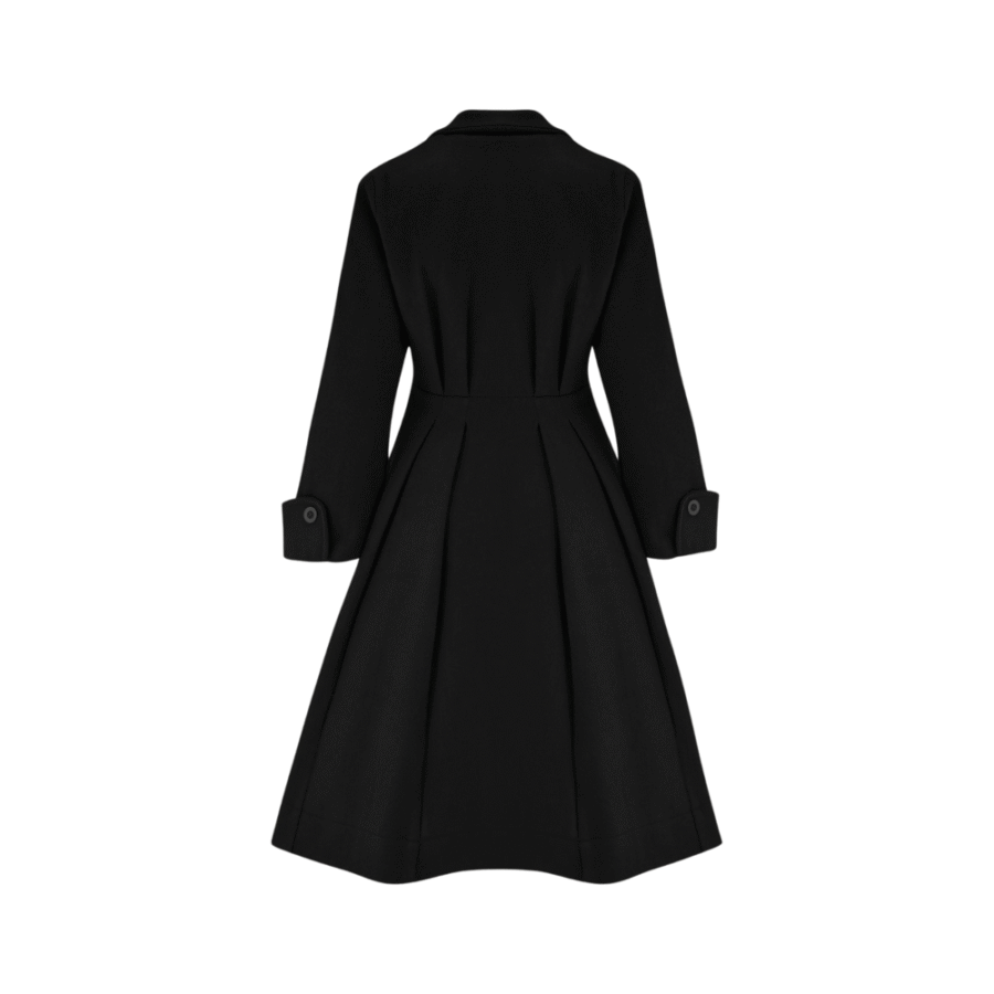 Manteau long "ELIZABETH" noir – Image 2