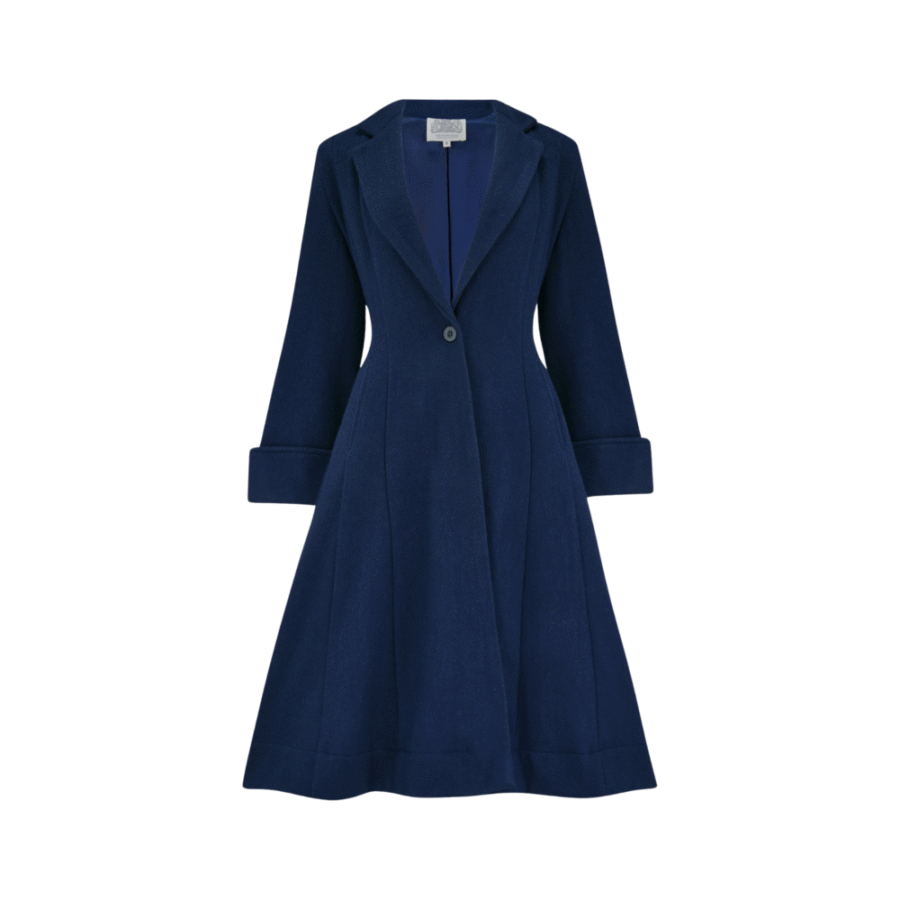 Manteau long "ELIZABETH" bleu