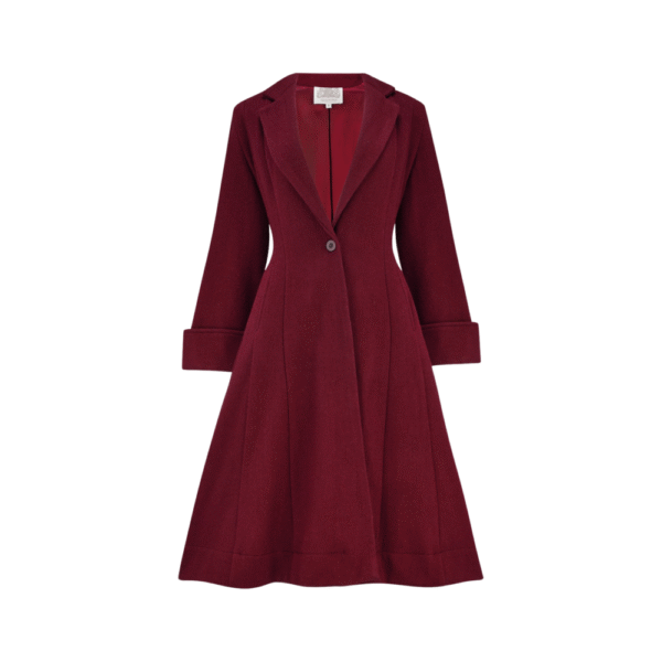 Manteau long "ELIZABETH" bordeaux