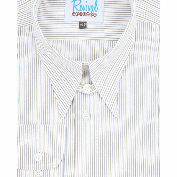 Chemise homme rayures bleues et marron