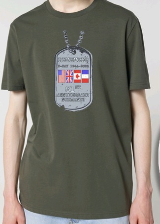 T-shirt commémoratif 81ème anniversaire du D-DAY Kaki